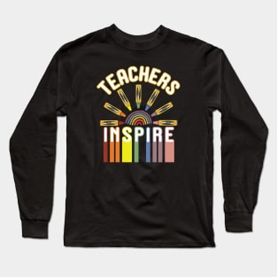 Teachers Rainbow Back to School 2023 Long Sleeve T-Shirt